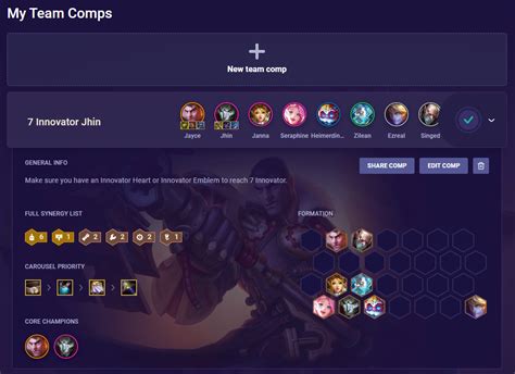 tft team comps and database.